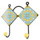Wheel Flower Ceramic Tile Hook in Turquoise